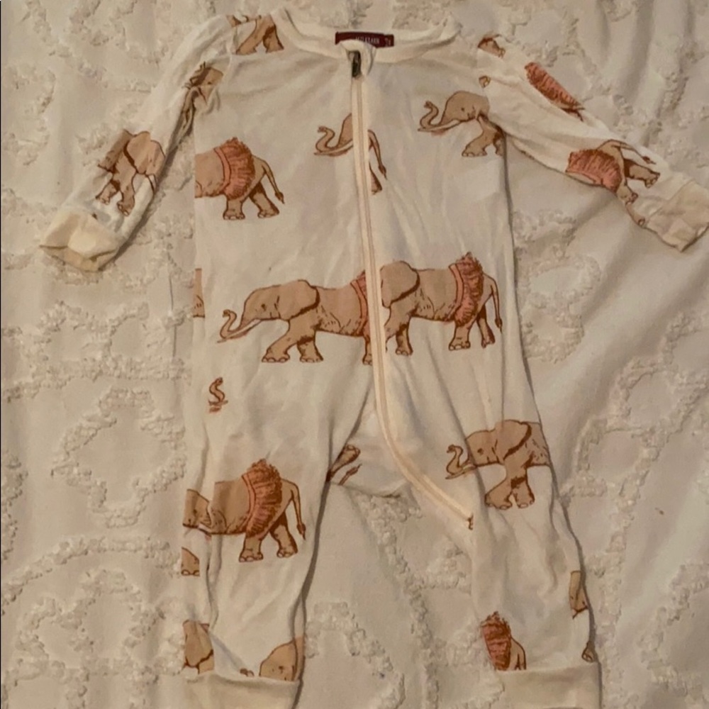 Milk Barn one piece “elephant in tutu’s” footless